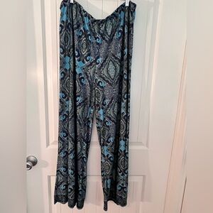 Live and Let Live Multi Colored Stretch Wide Leg Pants